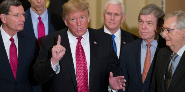 Donald Trump, Mike Pence, Mitch McConnell, John Thune, John Barrasso, Roy Blunt